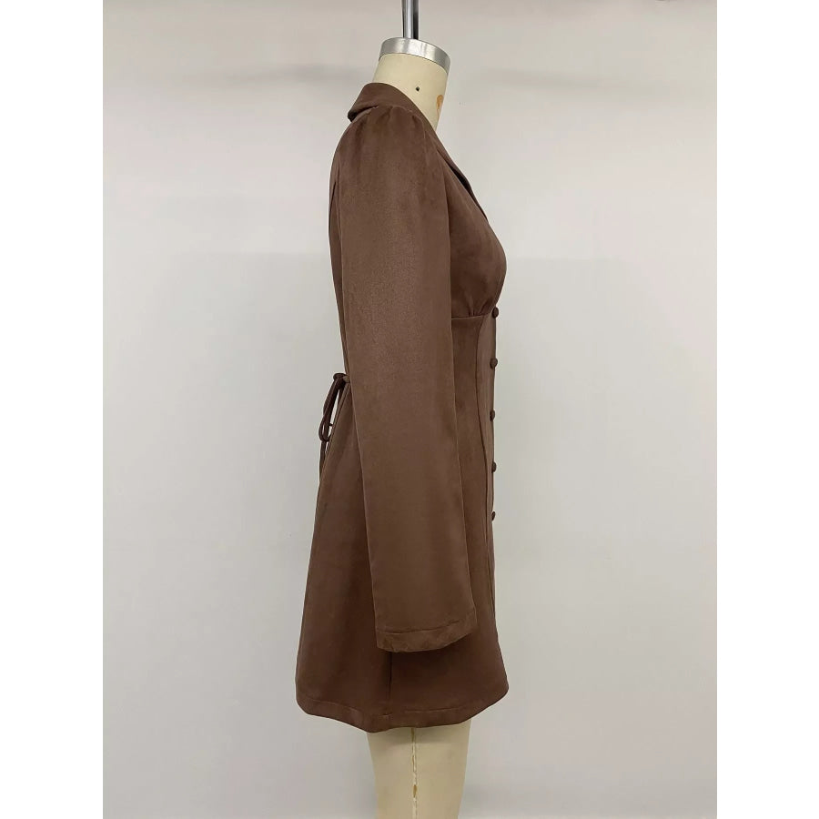 Button-Front Long Sleeve Blazer Dress Apparel and Accessories