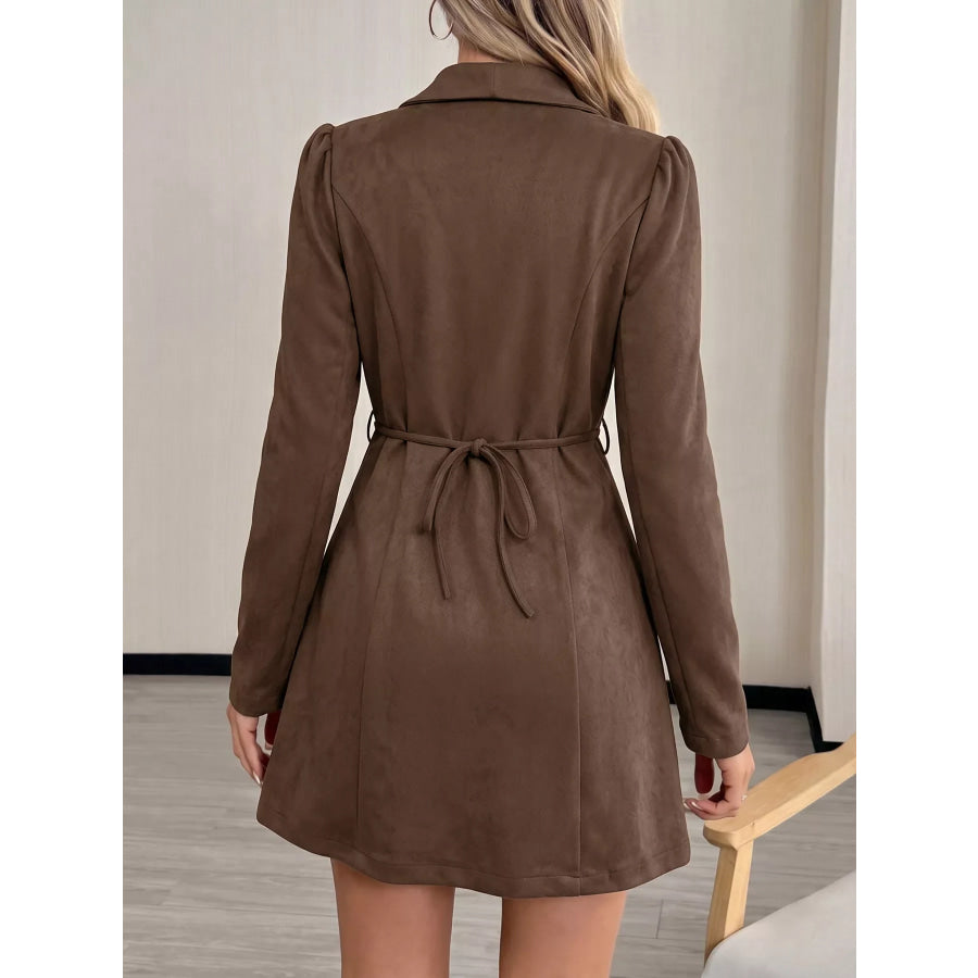 Button-Front Long Sleeve Blazer Dress Apparel and Accessories