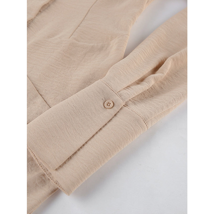 Button Front Long Sleeve Shirt Dress Apparel and Accessories