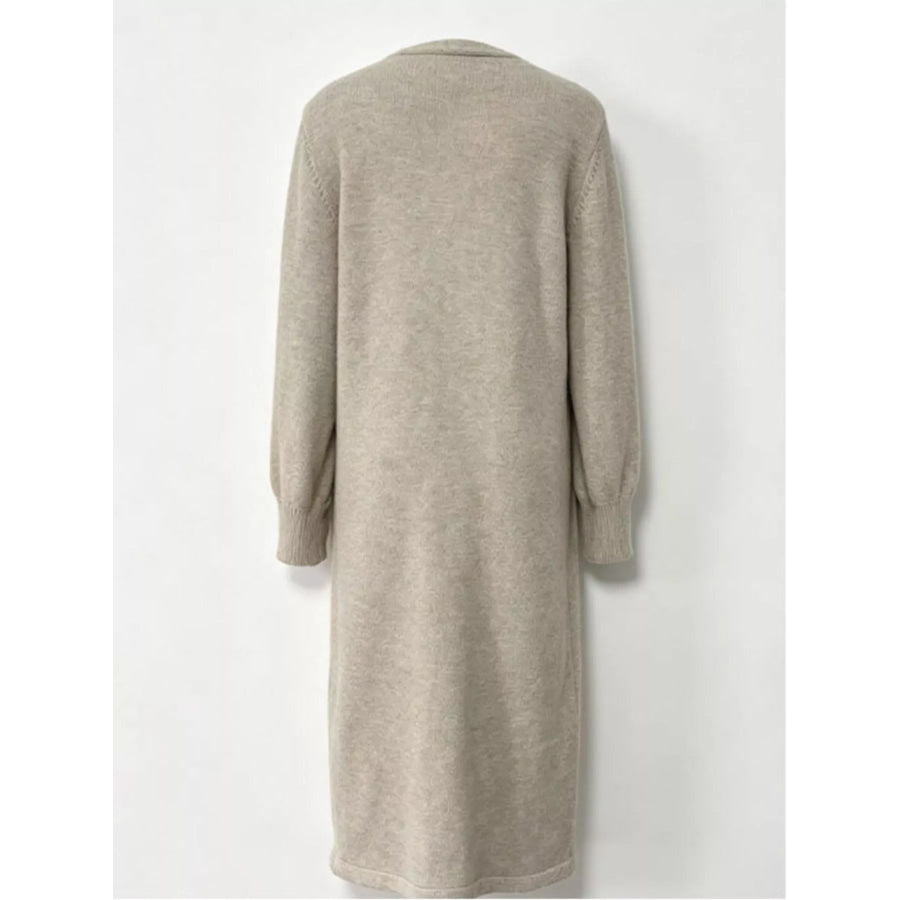 Button Front Long Sleeve Sweater Dress Apparel and Accessories