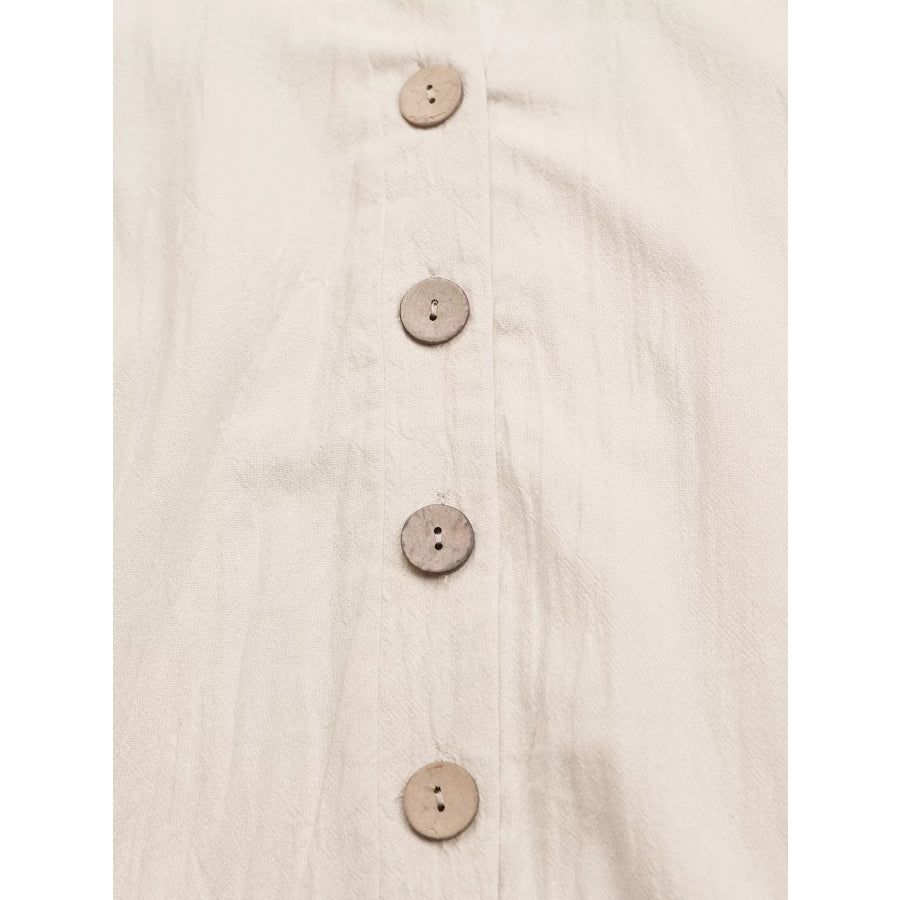 Button-Front Ruffle Hem Mini Dress Apparel and Accessories