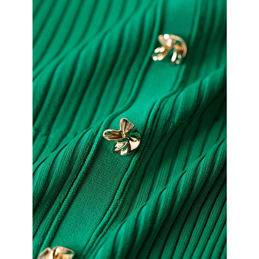 Button Front Short Sleeve Knit Dress Apparel and Accessories