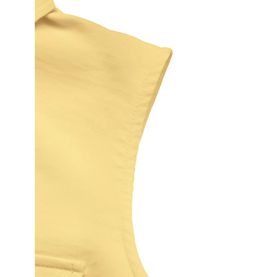 Button Front Sleeveless Blouse Apparel and Accessories