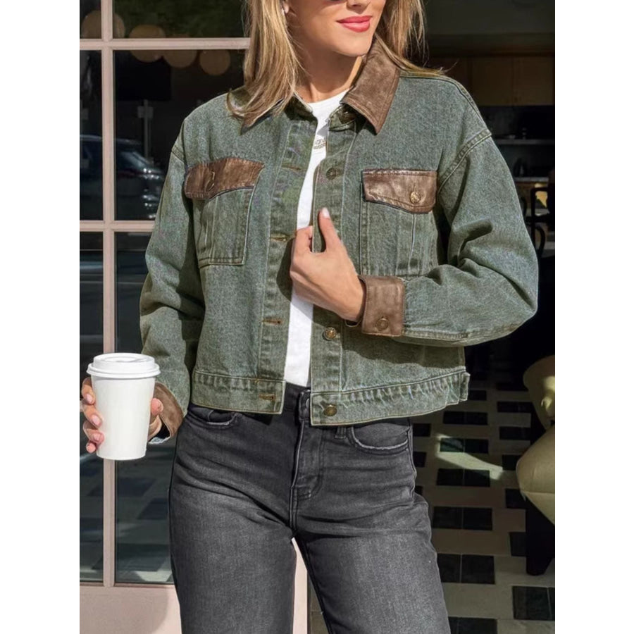 Button Up Chest Pockets Denim Jacket Medium / S Apparel and Accessories