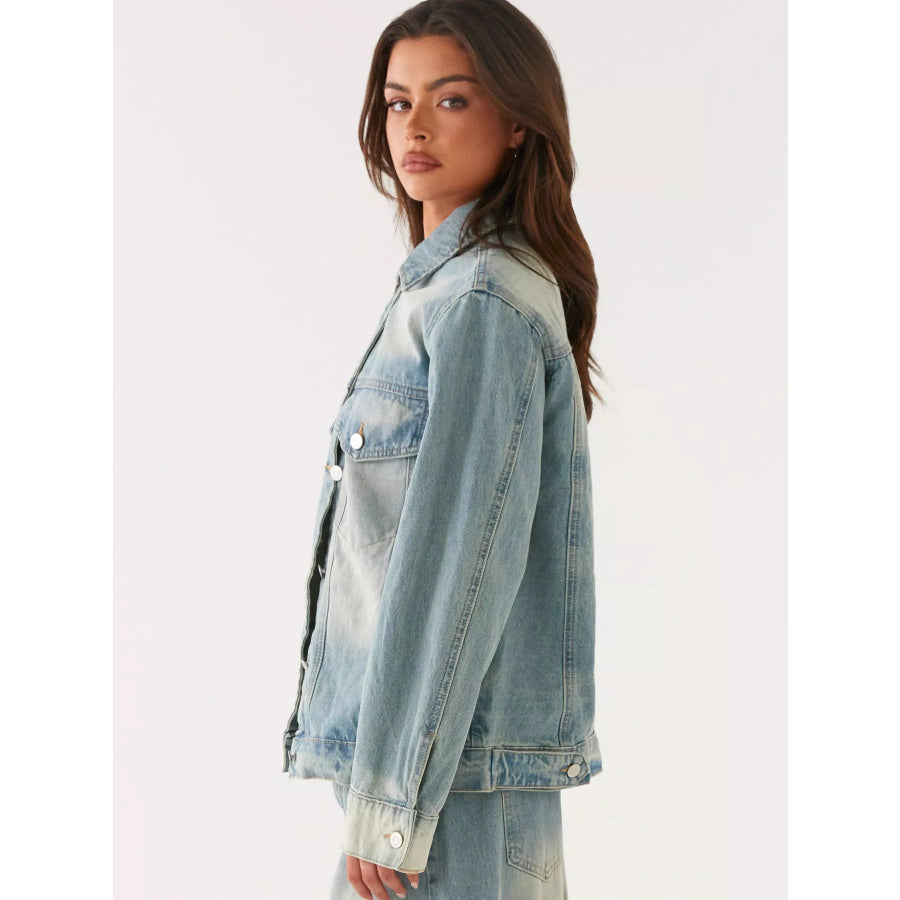 Button Up Denim Jacket and Jeans Set Apparel and Accessories
