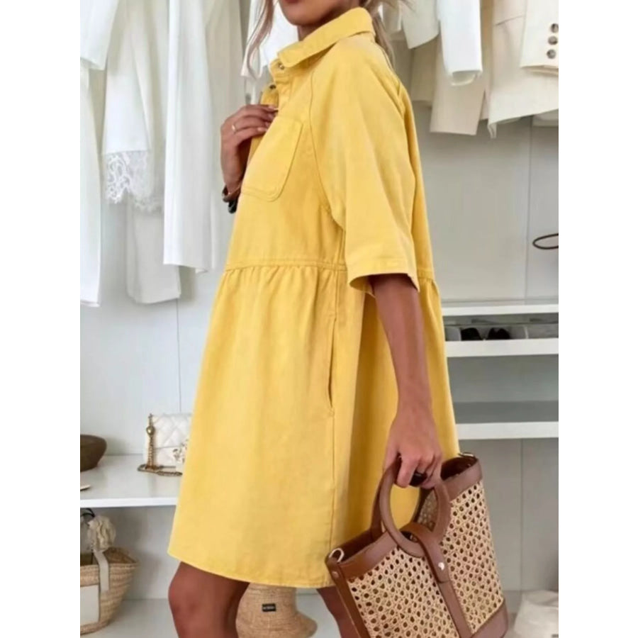 Button Up Denim Shirt Dress Apparel and Accessories