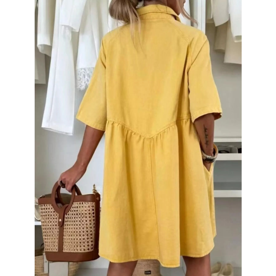 Button Up Denim Shirt Dress Apparel and Accessories