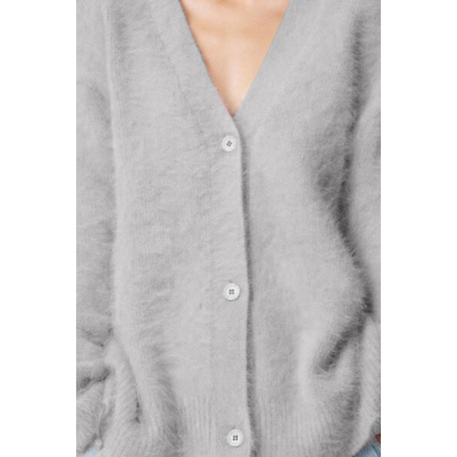 Button Up Dropped Shoulder Cardigan Apparel and Accessories