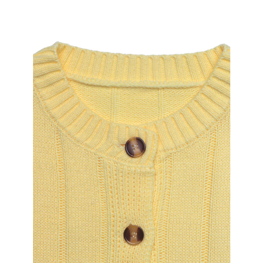 Button Up Dropped Shoulder Cardigan Apparel and Accessories