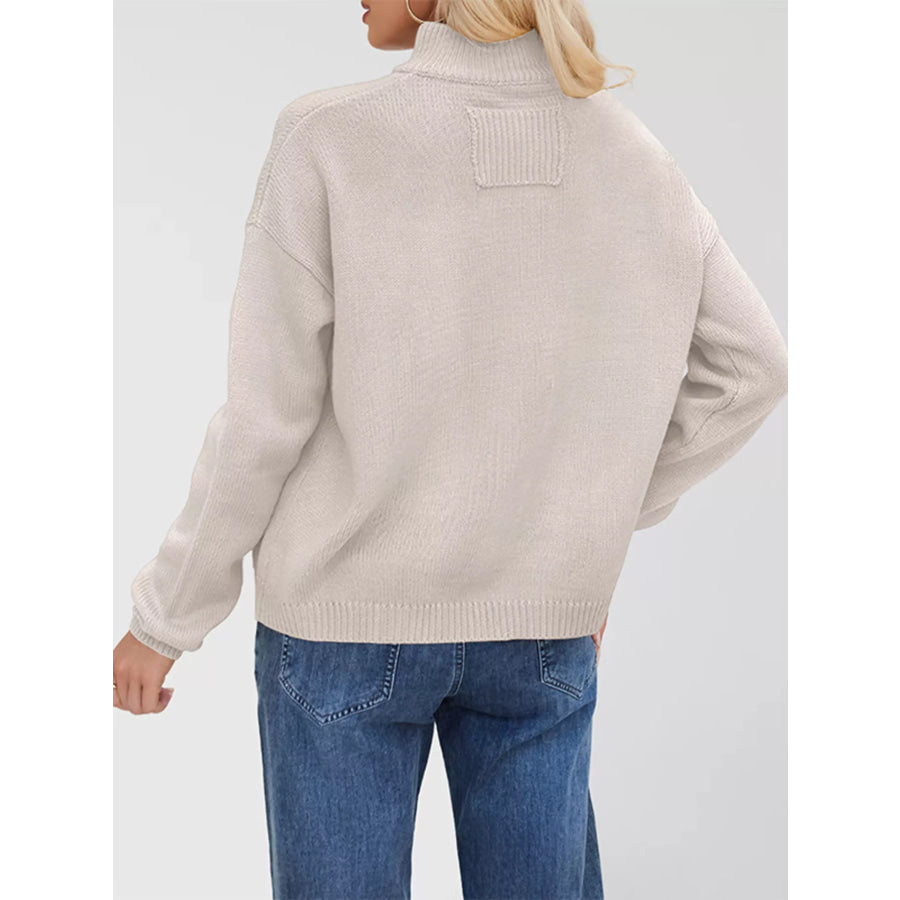 Button Up Dropped Shoulder Cardigan Apparel and Accessories