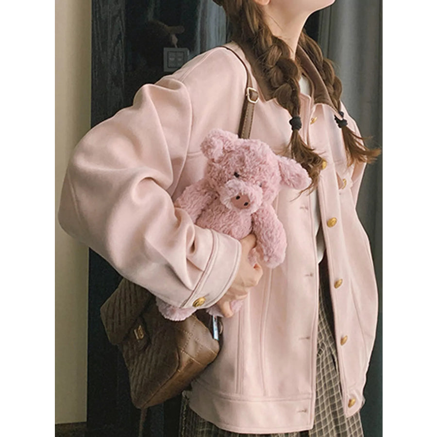 Button Up Dropped Shoulder Jacket Apparel and Accessories