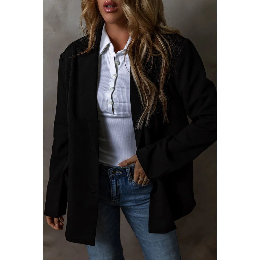 Button Up Long Sleeve Blazer Apparel and Accessories