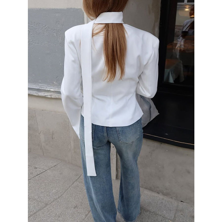 Button Up Long Sleeve Blazer Apparel and Accessories