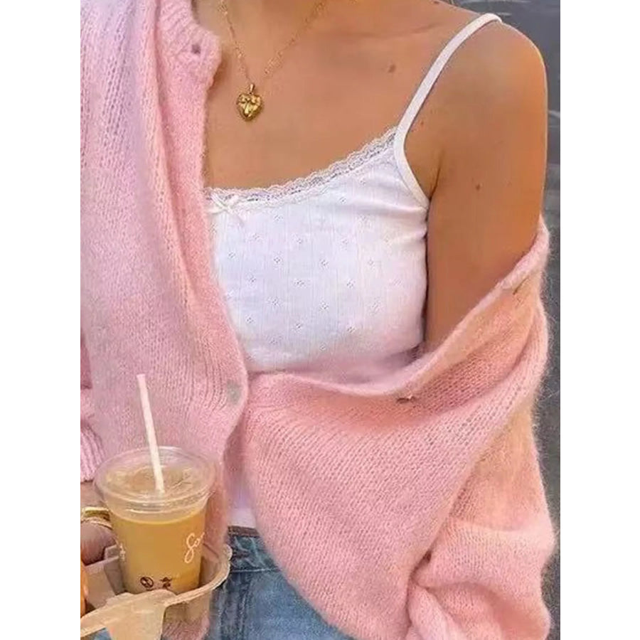 Button Up Long Sleeve Cardigan Apparel and Accessories