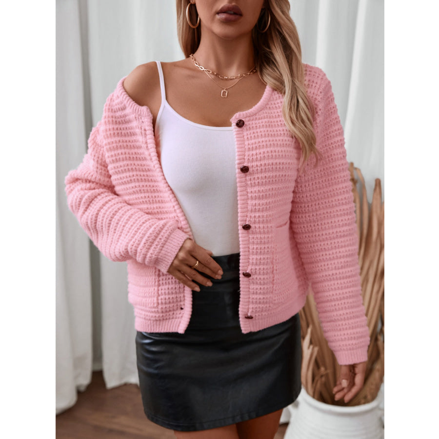 Button Up Long Sleeve Cardigan Apparel and Accessories