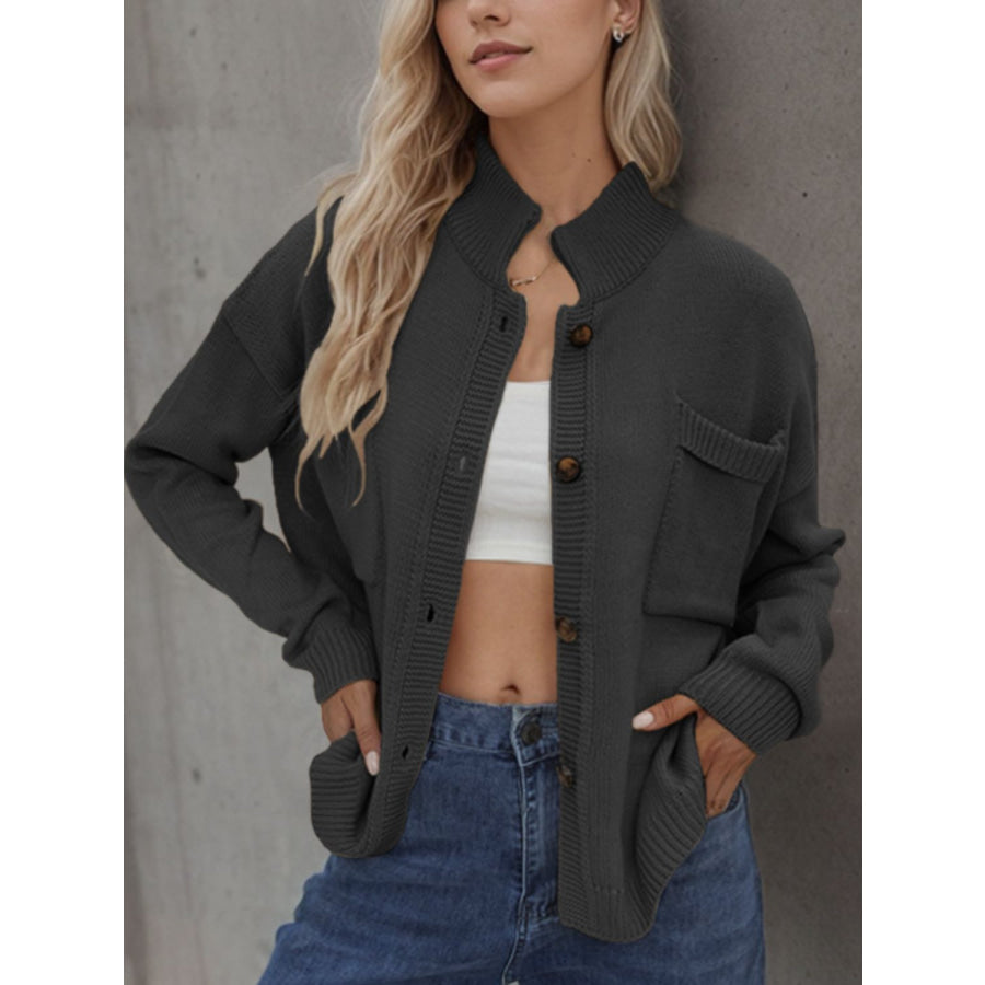 Button Up Long Sleeve Cardigan Apparel and Accessories