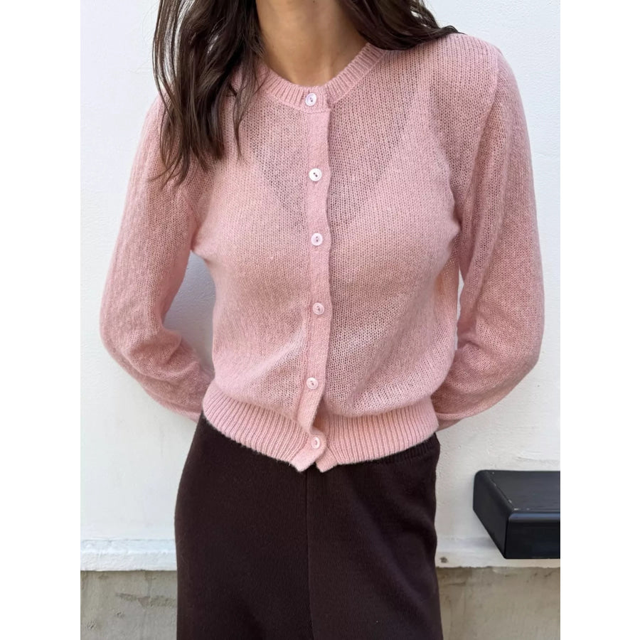 Button Up Long Sleeve Cardigan Apparel and Accessories