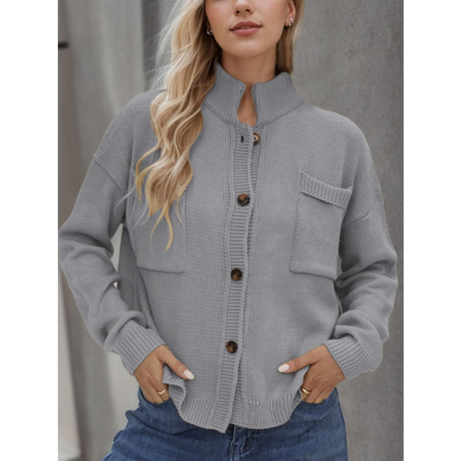 Button Up Long Sleeve Cardigan Apparel and Accessories