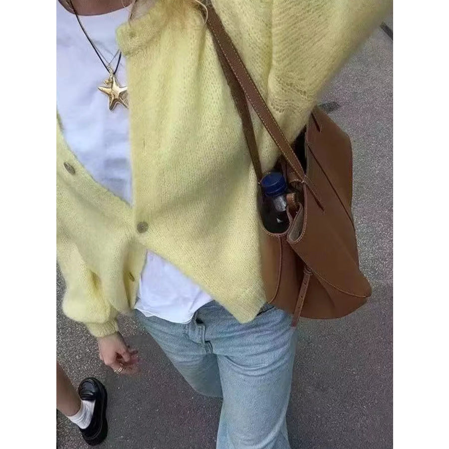 Button Up Long Sleeve Cardigan Apparel and Accessories