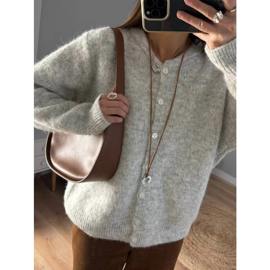 Button Up Long Sleeve Cardigan Apparel and Accessories
