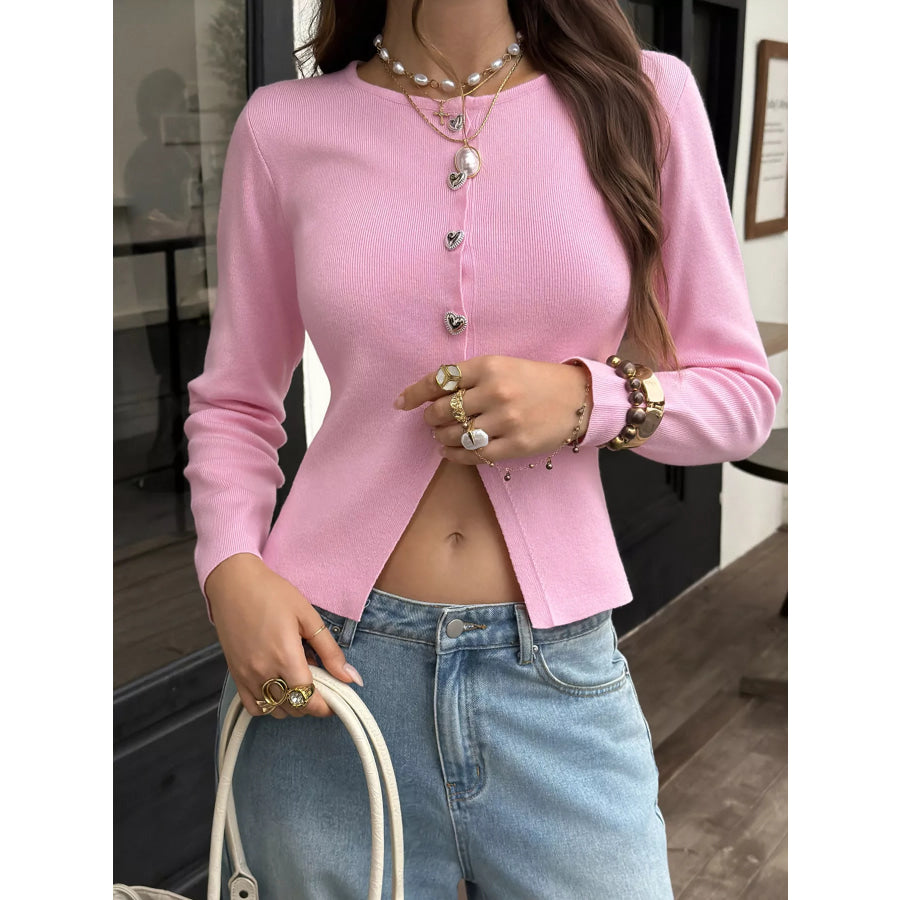 Button-Up Long Sleeve Cardigan Apparel and Accessories