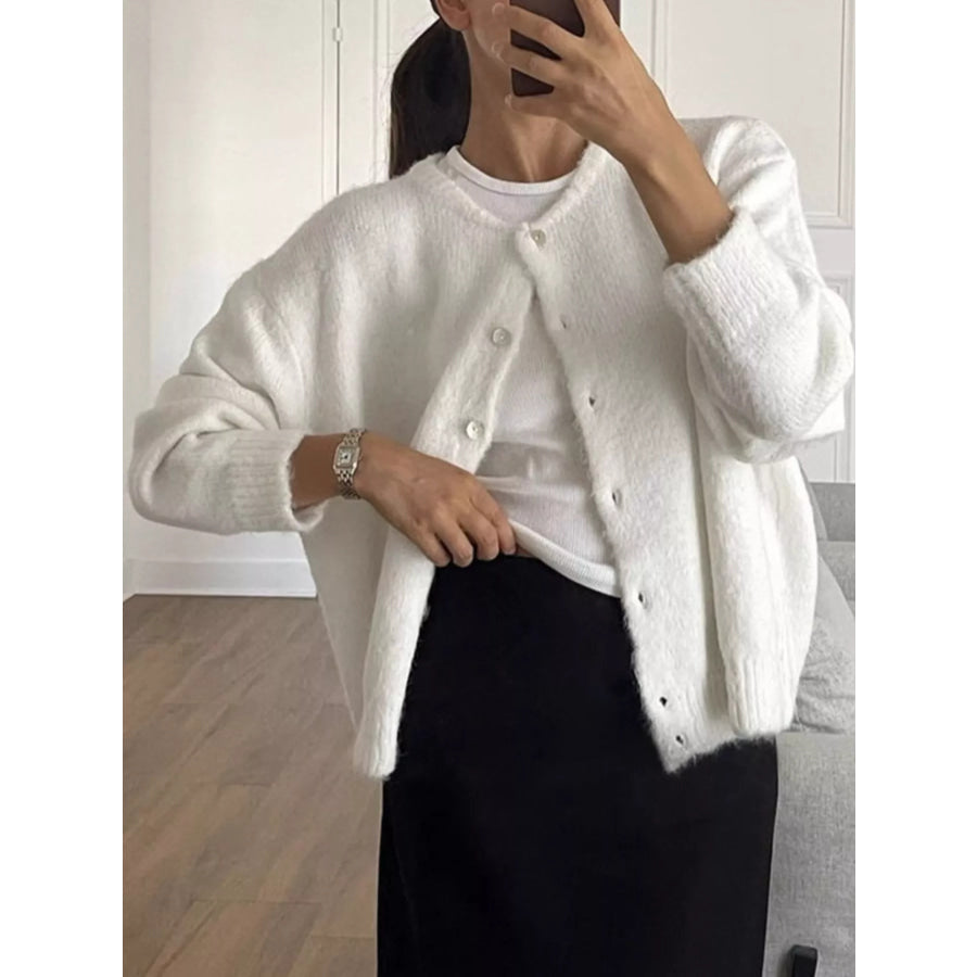 Button Up Long Sleeve Cardigan Apparel and Accessories