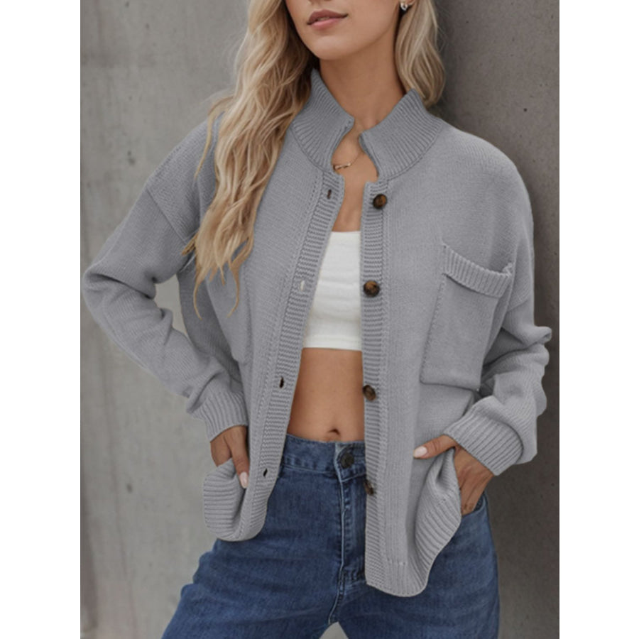 Button Up Long Sleeve Cardigan Apparel and Accessories