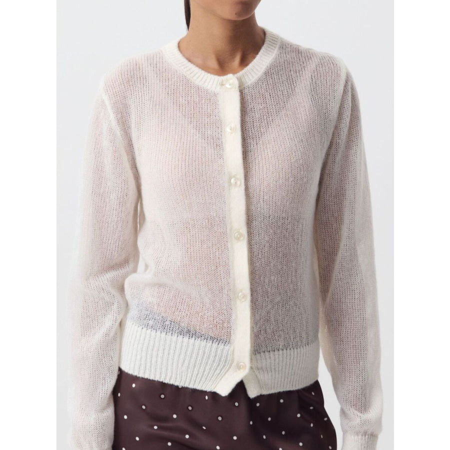 Button Up Long Sleeve Cardigan Apparel and Accessories