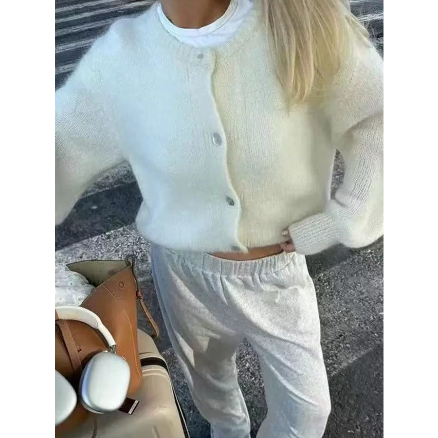Button Up Long Sleeve Cardigan Apparel and Accessories