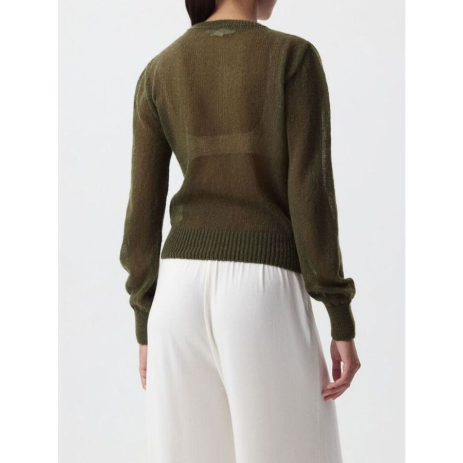 Button Up Long Sleeve Cardigan Apparel and Accessories