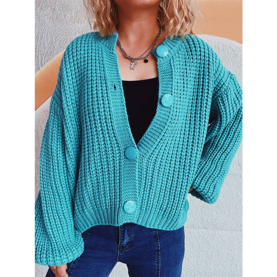 Button Up Long Sleeve Cardigan Apparel and Accessories