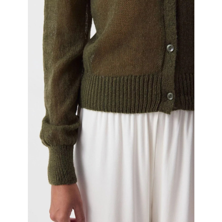 Button Up Long Sleeve Cardigan Apparel and Accessories
