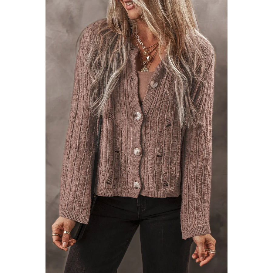 Button Up Long Sleeve Cardigan Apparel and Accessories