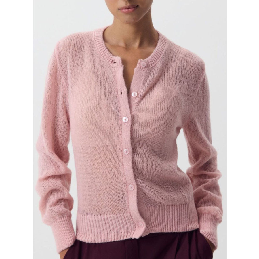 Button Up Long Sleeve Cardigan Apparel and Accessories