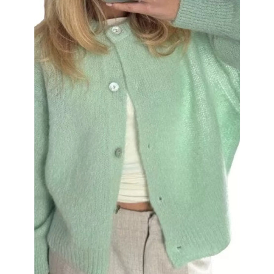 Button Up Long Sleeve Cardigan Apparel and Accessories