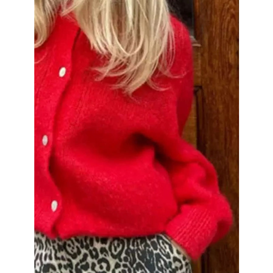Button Up Long Sleeve Cardigan Apparel and Accessories