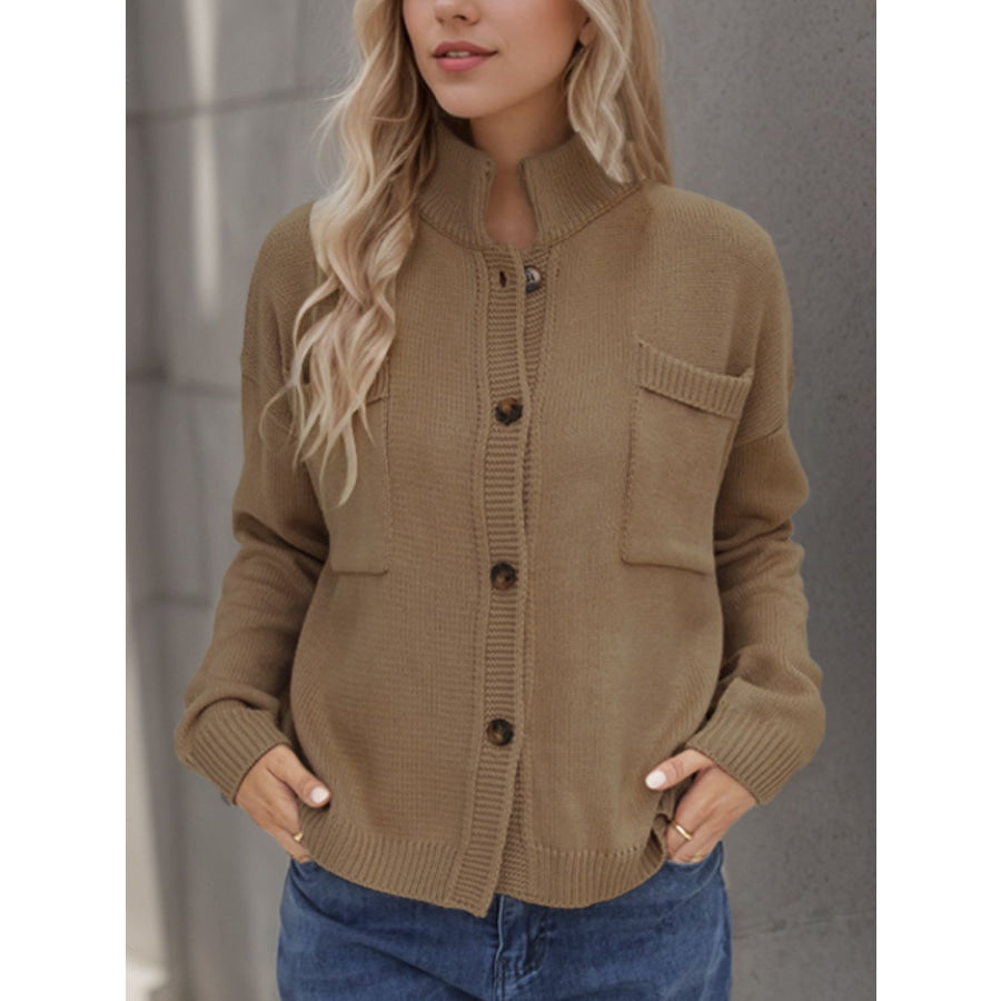 Button Up Long Sleeve Cardigan Apparel and Accessories