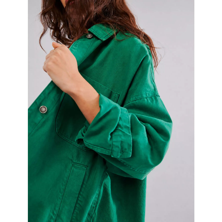 Button Up Long Sleeve Denim Jacket Apparel and Accessories