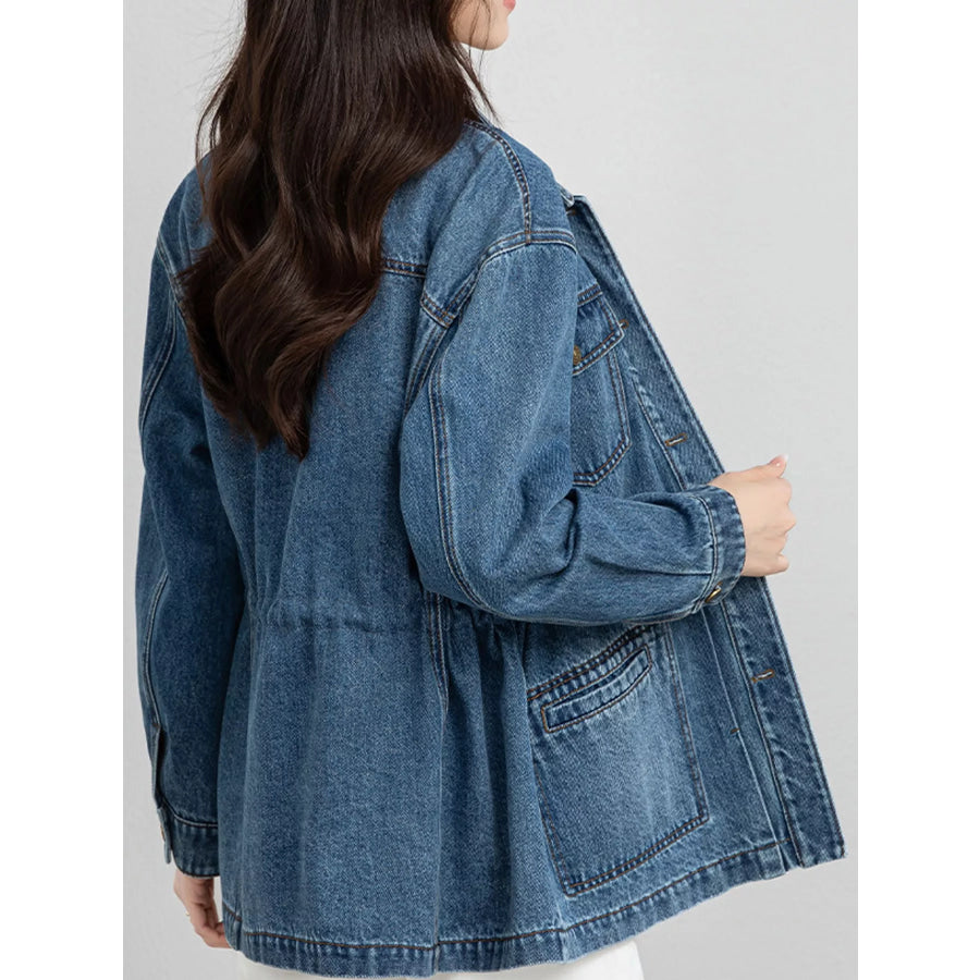 Button Up Long Sleeve Denim Jacket Apparel and Accessories