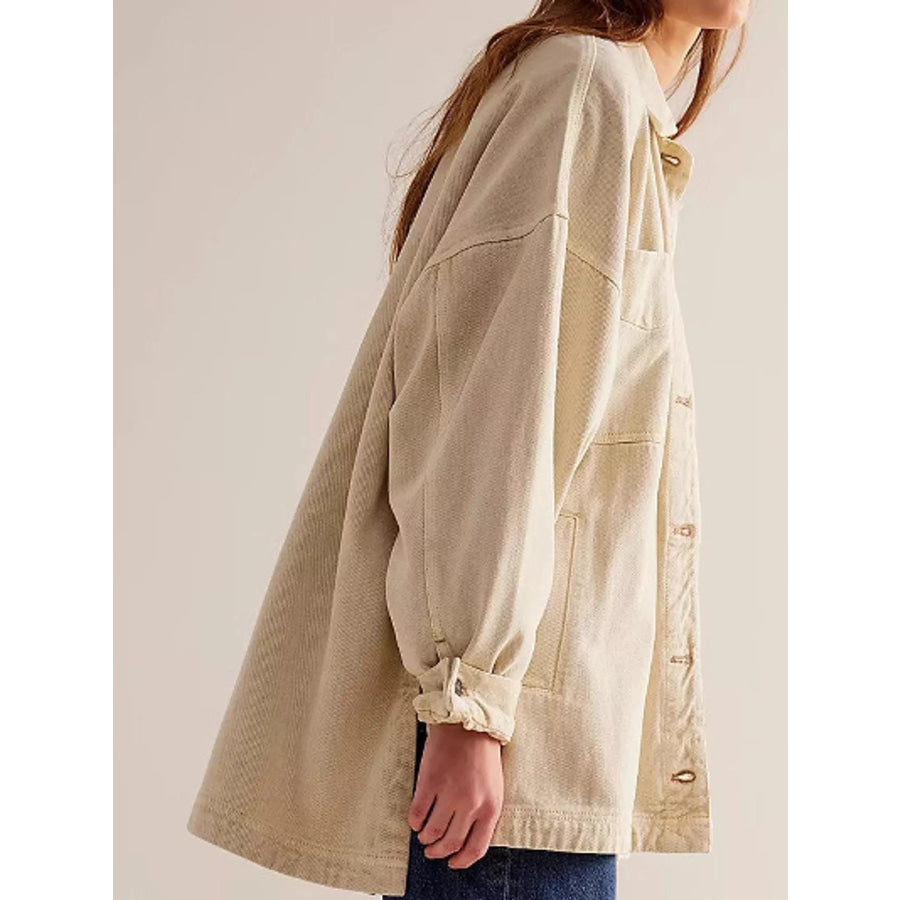 Button Up Long Sleeve Denim Jacket Apparel and Accessories