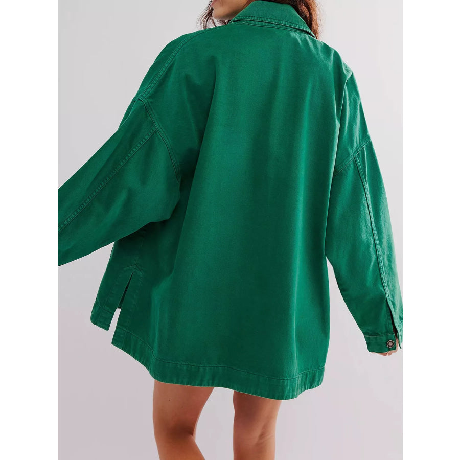 Button Up Long Sleeve Denim Jacket Apparel and Accessories