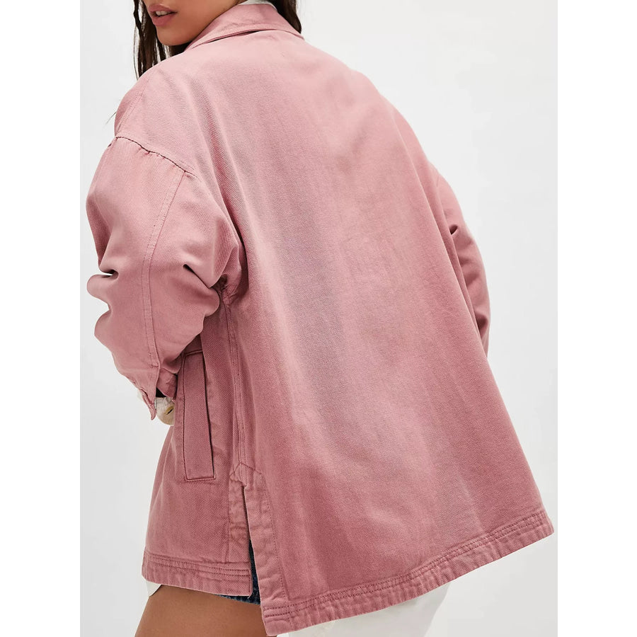 Button Up Long Sleeve Denim Jacket Apparel and Accessories