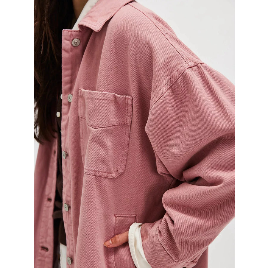 Button Up Long Sleeve Denim Jacket Apparel and Accessories