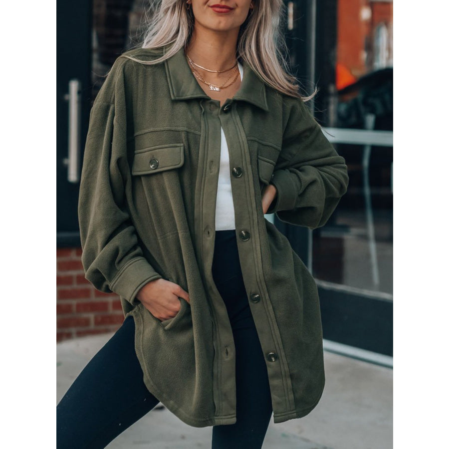 Button Up Long Sleeve Jacket Apparel and Accessories