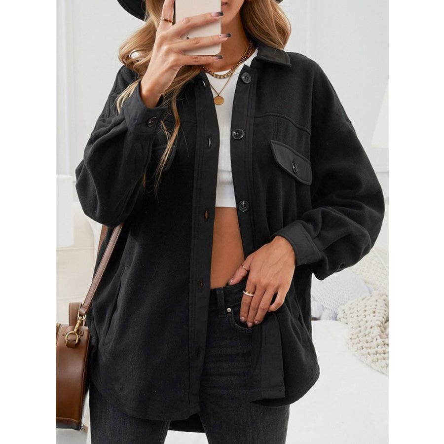 Button Up Long Sleeve Jacket Apparel and Accessories