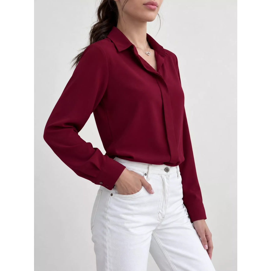 Button Up Long-Sleeve Shirt Apparel and Accessories
