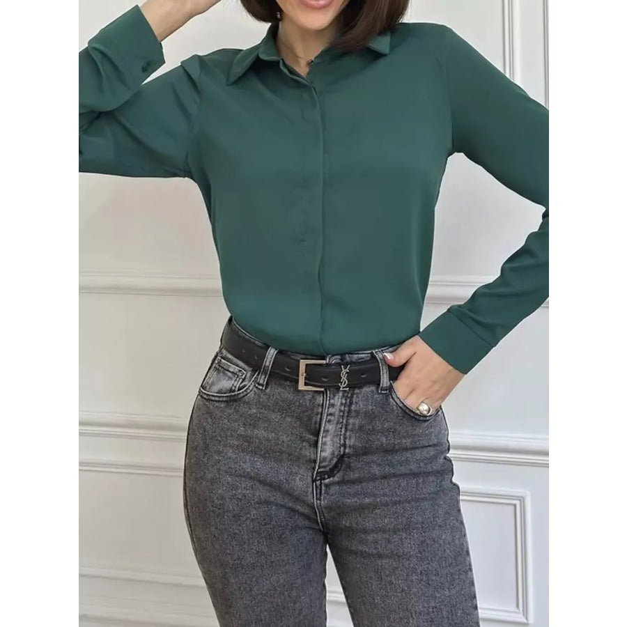 Button Up Long-Sleeve Shirt Apparel and Accessories