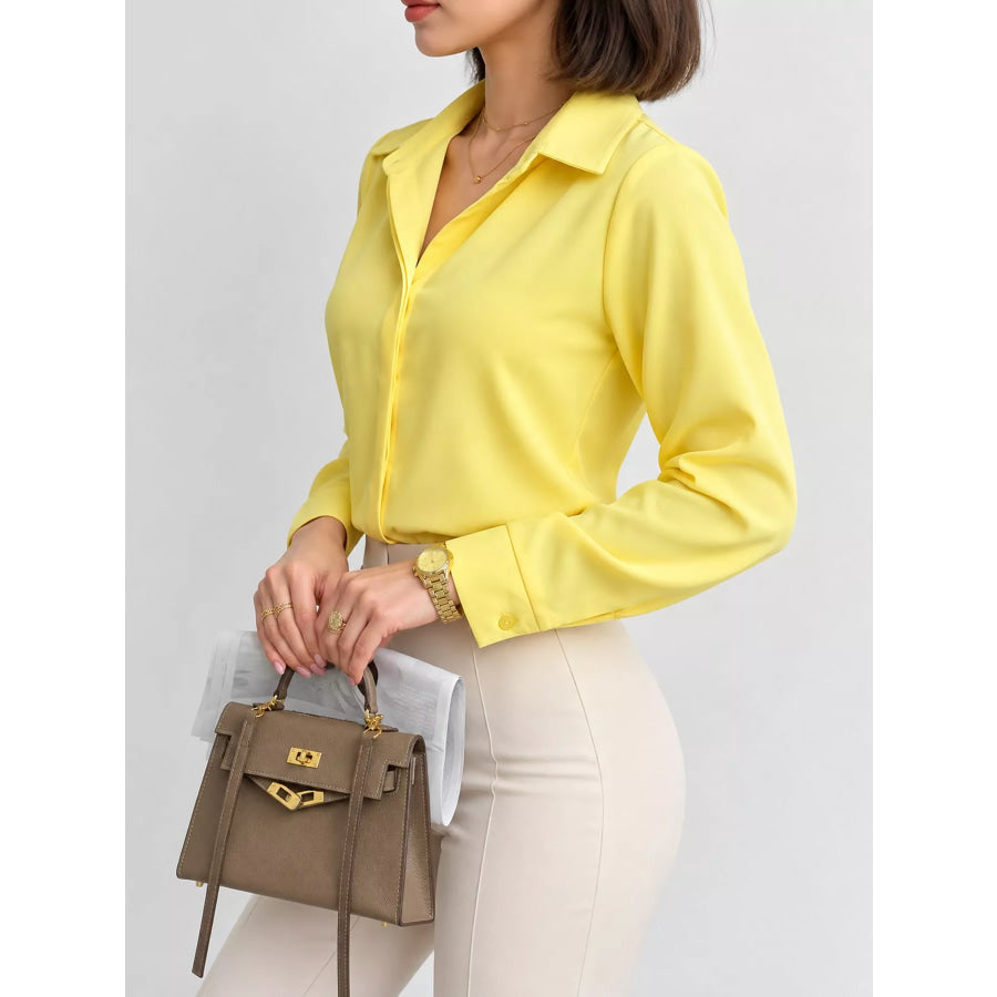 Button Up Long-Sleeve Shirt Apparel and Accessories