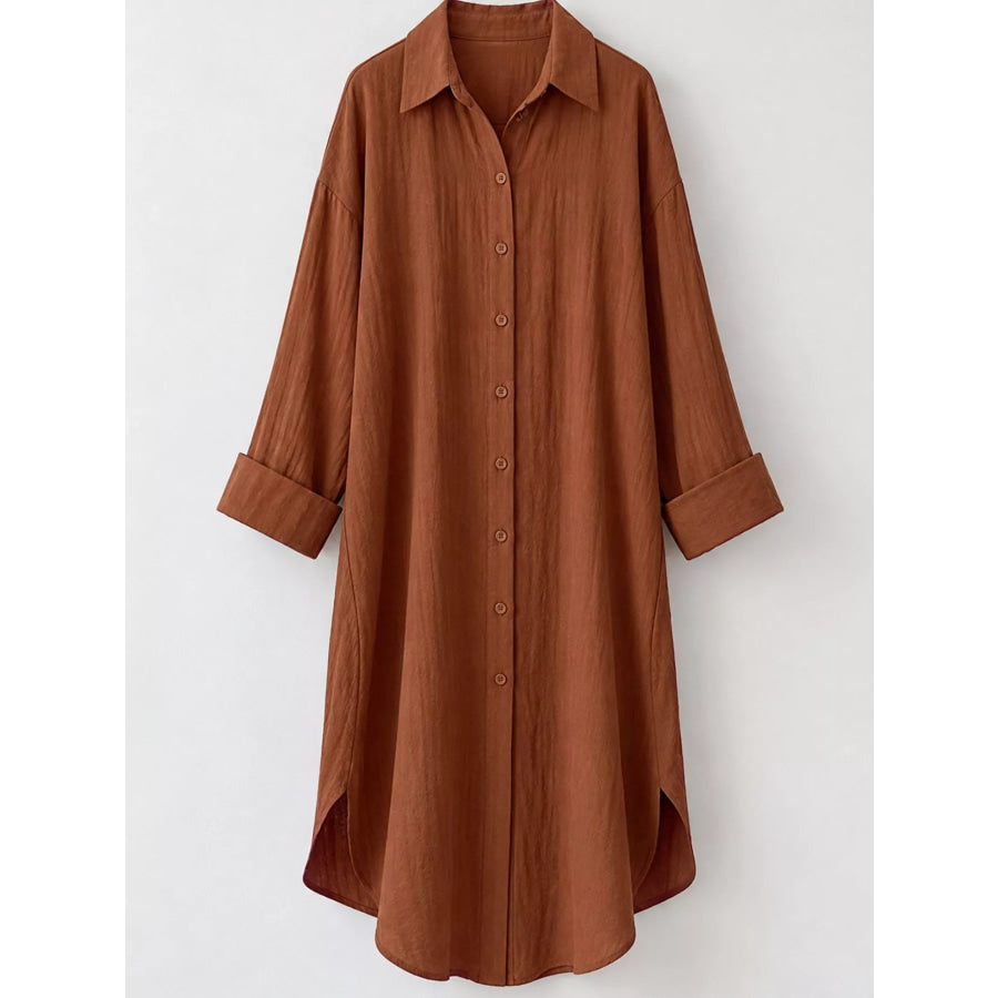 Button Up Long Sleeve Shirt Dress Apparel and Accessories