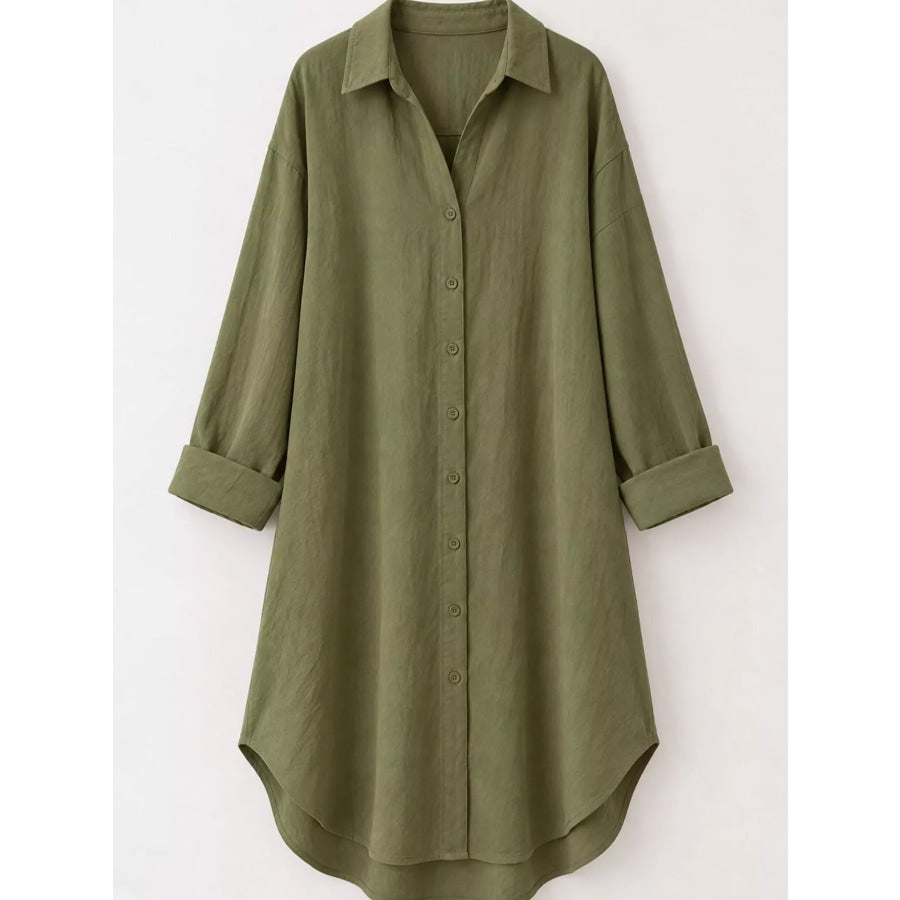 Button Up Long Sleeve Shirt Dress Apparel and Accessories